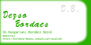dezso bordacs business card